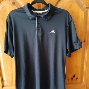 Adidas Climalite Men's Size Large Polo Shirt Short Sleeve Blue Golf EUC